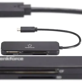 Renkforce RF-PCR-230 Externer Speicherkartenleser USB-C® (USB 3.2 Gen 1) Schwarz
