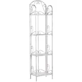 Beliani Badezimmerregal Valdivia Weiss 27x40x166