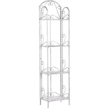 Beliani Badezimmerregal Valdivia Weiss 27x40x166