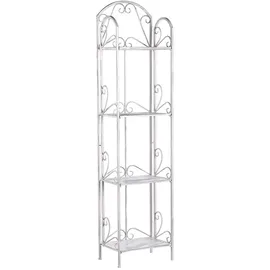 Beliani Badezimmerregal Valdivia Weiss 27x40x166
