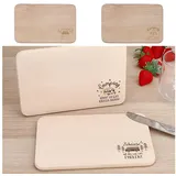 Cepewa Vesperbrett 'Camping' 2er Set Schneidebrett Buchenholz 22 x 14 x 1 cm beige