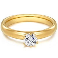 Trilani Ring Sterling Silber Zirkonia in Gelbgold Ringe   Damen