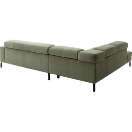 Home Affaire Ecksofa HOME AFFAIRE "Claya, L-Form, incl. Kopfteilverstellung, Breite 276 cm", grün (oliv), B:276cm H:71cm T:219cm, 95% Polyester, 5% Nylon, Sofas, Ecksofa, wahlweise elektrischer Sitzvorzug