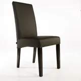 SIX Echt-Lederstuhl Massiv mit Nosag Federn Komfort Latexgurte Design Esszimmerstuhl Bambi Vollbezogen-Rindsleder Holzgestell Vollverleimt 150kg Belastbar Wenge Dark Braun
