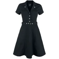 Queen Kerosin Workwear Swingkleid in schwarz - XXL