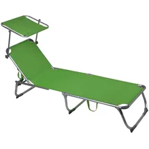 Garden Pleasure Kiso Sonnenliege 197 x 61 x 33,5 cm grün inkl. Sonnendach klappbar