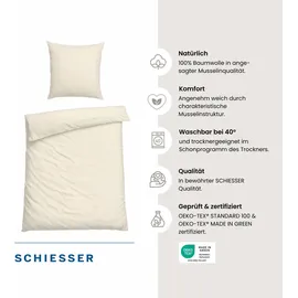 SCHIESSER Molly Unifarben Weiß 135 x 200 cm + 80 x 80 cm