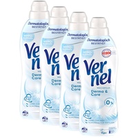 VERNEL Derma & Care Weichspüler 4x 37 WL (148 Waschladungen), hypoallergener & speziell für sensible Haut entwickelter Wäscheduft sorgt für unwiderstehliche Weichheit, recycelbar