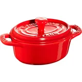 Staub Ceramic Mini Cocotte Geschenkkarton 15 x 7,3 x 8,5 cm, Ø 10,5 cm oval Kirschrot