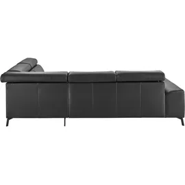 Candy Eckcouch Leder 3-Sitzer Schwarz