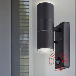 Außen Wand Lampe Fassaden UP DOWN Beleuchtung ALU Garten Strahler Leuchte schwarz