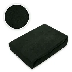 EXKLUSIV HEIMTEXTIL Frottee Spannbettlaken  180 - 200 x 200 cm Schwarz