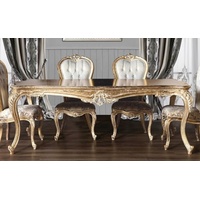 Casa Padrino Luxus Barock Esstisch Antik Gold - Handgefertigter Massivholz Esszimmertisch im Barockstil - Barock Esszimmer Möbel - Edel & Prunkvoll