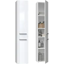 magowa Nel II Badezimmerschrank 31 x 30 x 174 cm Weiß Hochglanz