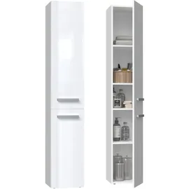 magowa Nel II Badezimmerschrank 31 x 30 x 174 cm Weiß Hochglanz