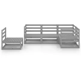 vidaXL Garten-Lounge-Set 5-tlg. grau Kiefer