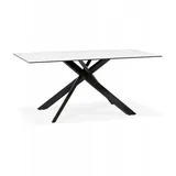 Kadima Design Esstisch, Weiß, Glas, Rechteckig,Rechteckig, X-Form, 180x77x90 cm, Esszimmer, Tische, Esstische