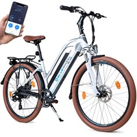 BLUEWHEEL 26" innovatives City E-Bike Deutsche Qualitätsmarke bis 150 km Reichweite & App EU konformes E bike + Nabenmotor Shimano 7 Gänge + 25 km/h, BXB85 Elektrofahrrad für Damen und Herren
