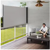 Outsunny Seitenmarkise 300 x 140 cm hellgrau