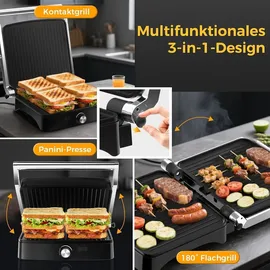 yashe Kontaktgrill 2000W schwarz