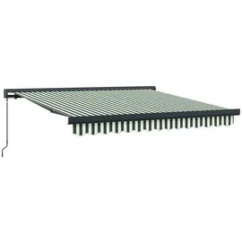 vidaXL Einziehbare Markise 350 x 250 cm grün/weiß