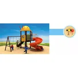 Kinderspielplatz mit Rutschen und Schaukeln Unterhaltung für Kinder