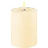 Deluxe Homeart LED Stumpenkerze Real Flame creme, Ø7.5 x H10cm, creme