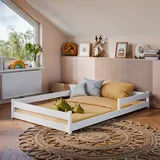 petits-meubles Kinderbett Lily 120 x 200 cm Kiefer massiv weiß