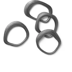 Ferm Living - Flow Serviettenringe, Messing schwarz (4er-Set)