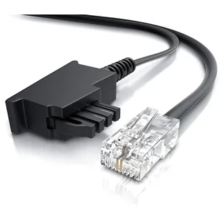 CSL - Internet Kabel Routerkabel - TAE-F Stecker auf RJ45 Stecker - 50m - Internetkabel – Router an die Telefondose – Kompatibel mit DSL VDSL Fritzbox Internet Router an Telefondose TAE - schwarz
