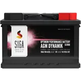 SIGA AGM DYNAMIK Autobatterie 70Ah 12V Start-Stop VRLA Batterie Starterbatterie