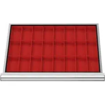 Stier Schubladeneinteilung Kleinteilekästen BLH 100 mm Innenmaß 600x450 mm 24 KTK 75x150 mm