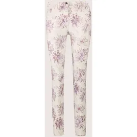 Madeleine Chinos Schlanke Hose mit Unikat-Print Wollweiß 40