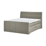 deinbett Boxspringbett mit Bettkasten und Topper ¦ beige ¦ Maße (cm): B: 168 H: 124