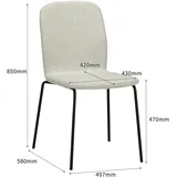Albatros Esszimmerstühle 4er Set ENNA, beige - stapelbar, bequemer Polsterstuhl - Eleganter Küchenstuhl, Stuhl Esszimmer oder Esstisch Stuhl, Konferenzstuhl , Stückzahl:4, Farbe:Beige