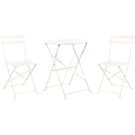 Beliani Bistro Set 3-tlg. Cremeweiß