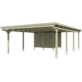 SKANHOLZ Carport Emsland 6,13 x 8,46 m unbehandelt mit Abstellraum