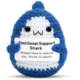 SHUCHNOYE Gehäkeltes Hai Kuscheltier Positive Potato Emotional Support Geschenk, Pocket Hug und Sorgenfresser für Kollegin, Geschenkidee als Glücksbringer, Mitbringsel oder Gute Besserung Geschenk