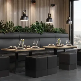 GGM Möbel MPY | Bistro Massiv Tisch | Rechteckig | 120 x 70 x 81 cm | Eiche / Schwarz