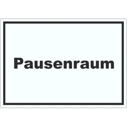 Pausenraum Aufkleber mit Text Pause Mittagspause waagerecht A6 (105x148mm)