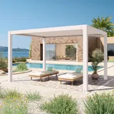 primeyard Pergola 3x4 m Aluminium Pfosten mit Lamellendach aus Aluminium Terrassenüberdachung