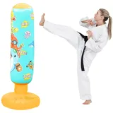 Changtai Boxsack Stehend Kinder, 125cm Aufblasbarer Standboxsack Punchingball Kinderboxsack Boxing Trainer für Karate Taekwondo MMA Stressabbau