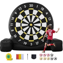 VEVOR Aufblasbares Fußball-Dartboard 3,05 m mit 9 Kickbällen Dartboard Spiel