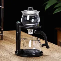 Vastate Faule Kungfu Glas teekanne eingestellt resistent Glas Tee Set Kaffee Set magnetische wasserumleitung rotierende abdeckungsschüssel halbautomatisch Tee Maker (Größe : Single)