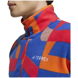 Adidas Terrex Multi Printed Fleece Mit Durchgehendem Reißverschluss - Warm Clay / Semi Lucid Blue - XL