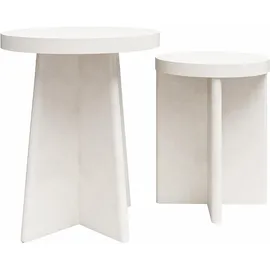 dorel home Liam | Beistelltisch-Set mit 2 in cremefarbenem Gips-Look