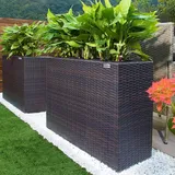 CASARIA Poly Rattan Blumentopf Braun