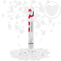 Relaxdays Party Popper 40 cm Herzen Weiß