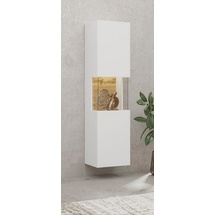 INOSIGN Vitrine »Ava, Breite 36 cm, hängend und stehend montierbar«, moderne grifflose Vitrine, Hochschrank mit Eckverglasung, weiß