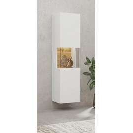 INOSIGN Vitrine »Ava, Breite 36 cm, hängend und stehend montierbar«, moderne grifflose Vitrine, Hochschrank mit Eckverglasung, weiß